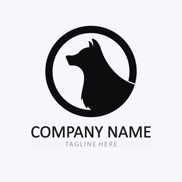 Köpek Logosu Ikon Hayvan Vektör Çizimi Grafiği — Stok Vektör