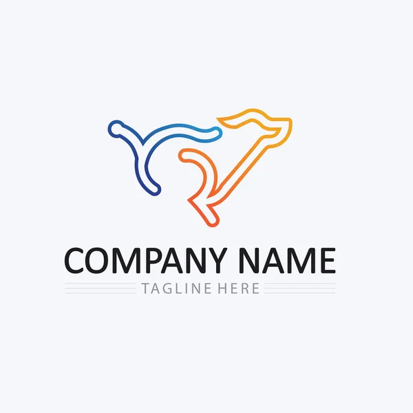 Logotipo Cão Ícone Animal Vetor Ilustração Gráfico Design — Vetor de Stock