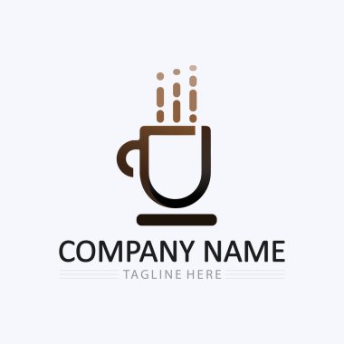 Kahve fincanı ve sıcak içecek logo şablon ikonu tasarımı