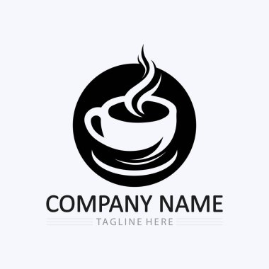 Kahve fincanı ve sıcak içecek logo şablon ikonu tasarımı