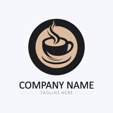 Kahve fincanı ve sıcak içecek logo şablon ikonu tasarımı