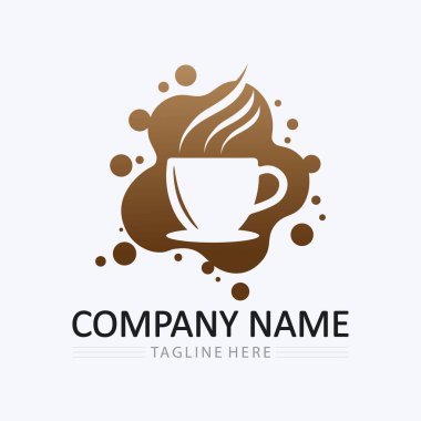 Kahve fincanı ve sıcak içecek logo şablon ikonu tasarımı