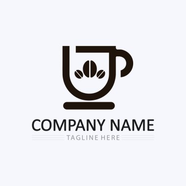 Kahve fincanı ve sıcak içecek logo şablon ikonu tasarımı