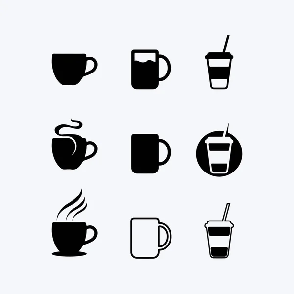 Taza Café Bebida Caliente Logo Plantilla Icono Diseño — Vector de stock