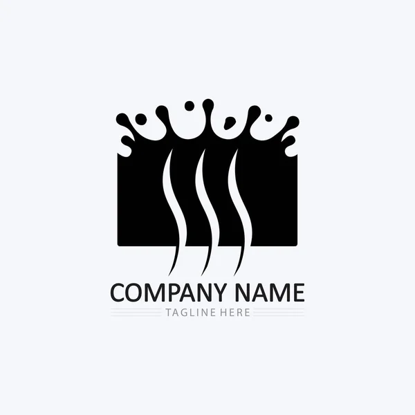Filiżanka Kawy Gorący Napój Logo Szablon Wektor Projekt Ikony — Wektor stockowy