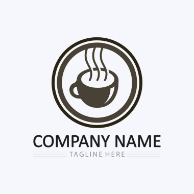 Kahve fincanı ve sıcak içecek logo şablon ikonu tasarımı