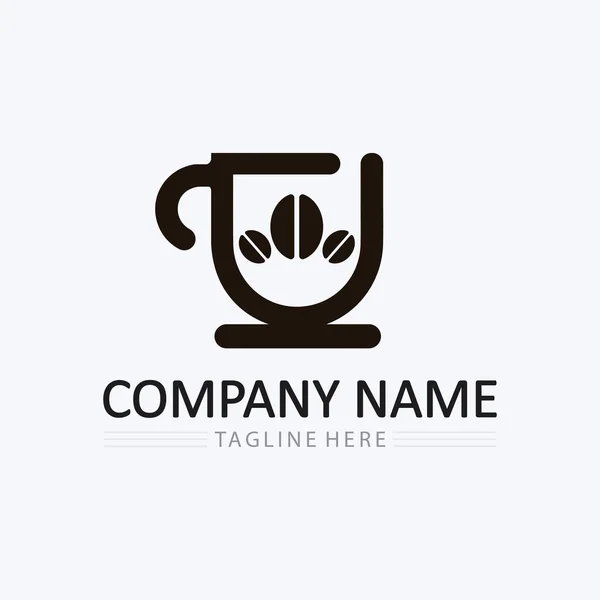 Káva Šálek Teplý Nápoj Logo Šablony Vektorové Ikony Design — Stockový vektor