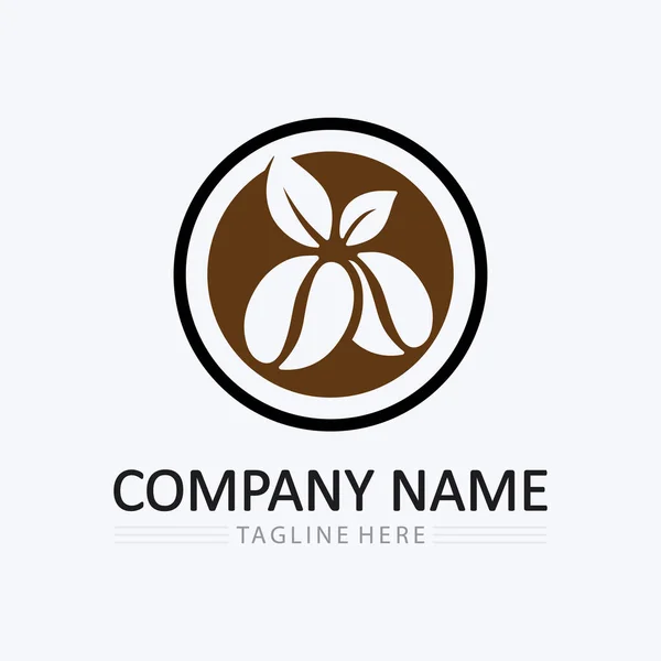 Koffiecup Warme Drank Logo Template Vector Pictogram Ontwerp — Stockvector