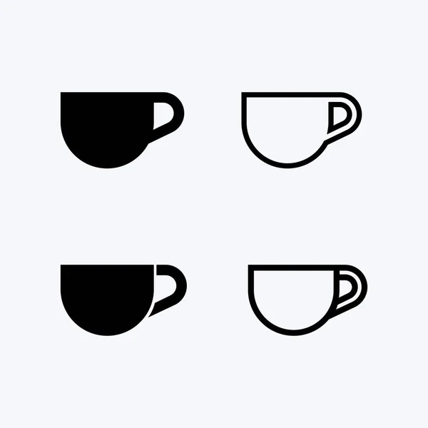 Copo Café Bebida Quente Logo Template Vetor Ícone Design — Vetor de Stock