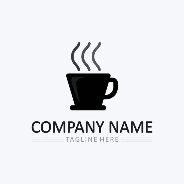 Tasse Café Boisson Chaude Logo Modèle Vectoriel Icône Design — Image vectorielle