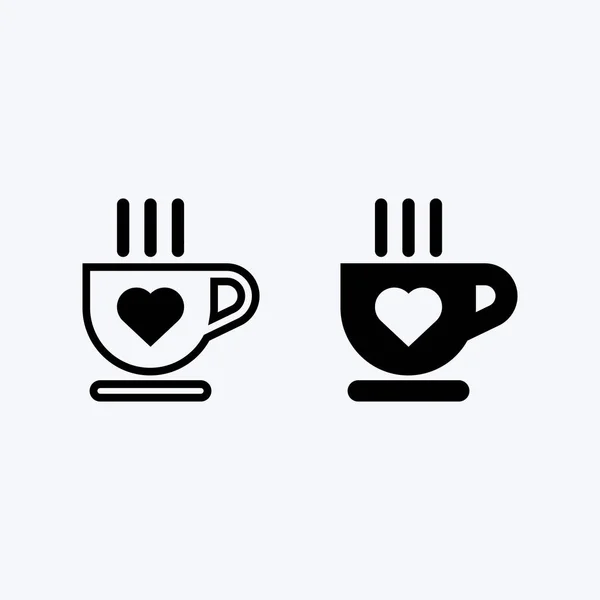 Copo Café Bebida Quente Logo Template Vetor Ícone Design —  Vetores de Stock