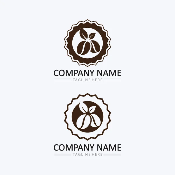 Kahve Fincanı Sıcak Içecek Logo Şablon Ikonu Tasarımı — Stok Vektör