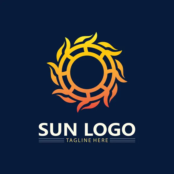 Obrázek Loga Sun Vector Sun Logo Design Šablony Icon — Stockový vektor