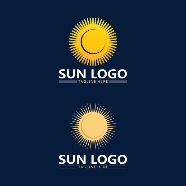 Ilustración Del Logotipo Sun Vector Sun Icono Logo Diseño Plantilla — Vector de stock