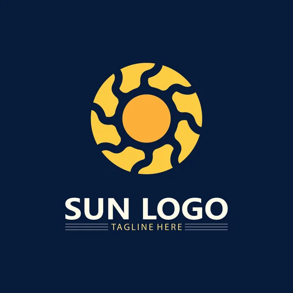 Güneş Vektörü Güneş Logosu Illüstrasyonu Simge Logo Şablonu Tasarımı — Stok Vektör