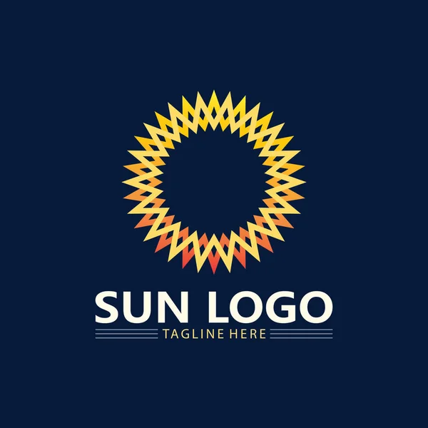 Ilustración Del Logotipo Sun Vector Sun Icono Logo Diseño Plantilla — Archivo Imágenes Vectoriales