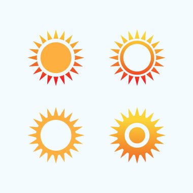Güneş Vektörü illüstrasyon Simgesi Logo Şablonu tasarımı
