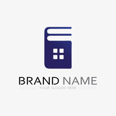 Kitap logo vektörü ve illüstrasyon eğitim simgesi