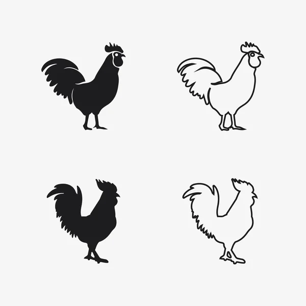 Hühnerlogo Hahn Und Henne Logo Für Geflügelzucht Tier Logo Vektor — Stockvektor