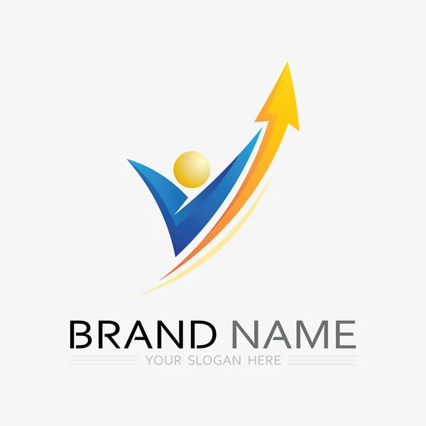Logotipo Negocios Finanzas Logo Marketing Diseño Ilustración Vectorial — Vector de stock