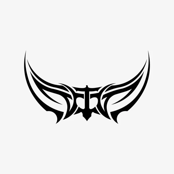 Икона Черного Векторного Логотипа Племени Знак Племенной — стоковый вектор