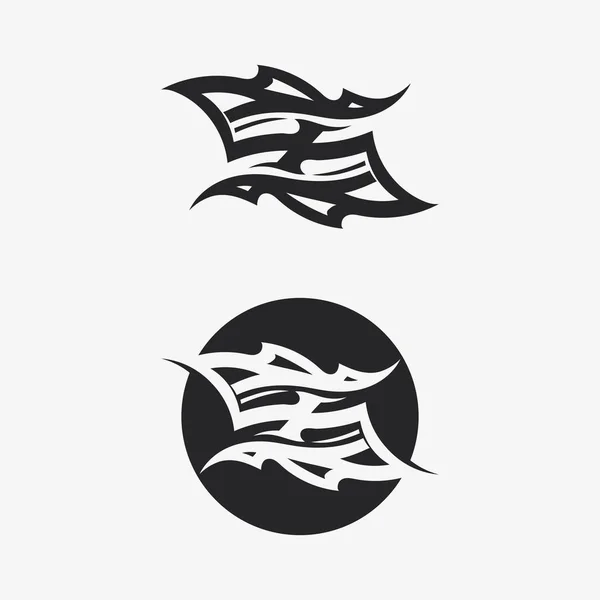Vetor Tribal Preto Logotipo Design Ícone Sinal Tribal — Vetor de Stock