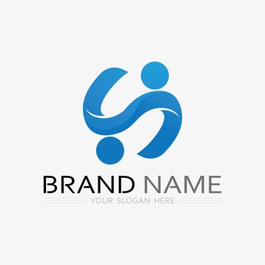 Sağlık İnsanları Logo Vektör Çizim Şablonu