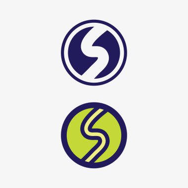 S harfli şirket logosu tasarım vektörü.