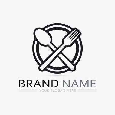 Mutfak ve Şef Logo Yiyecek İkona Rezonansı ve Kafein VECTOR