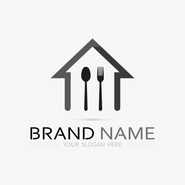 Mutfak ve Şef Logo Yiyecek İkona Rezonansı ve Kafein VECTOR