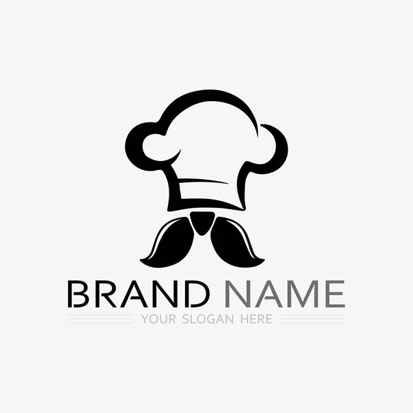 Kitchen Chef Logo Food Icon Resto Cafe Design Vector — 图库矢量图片
