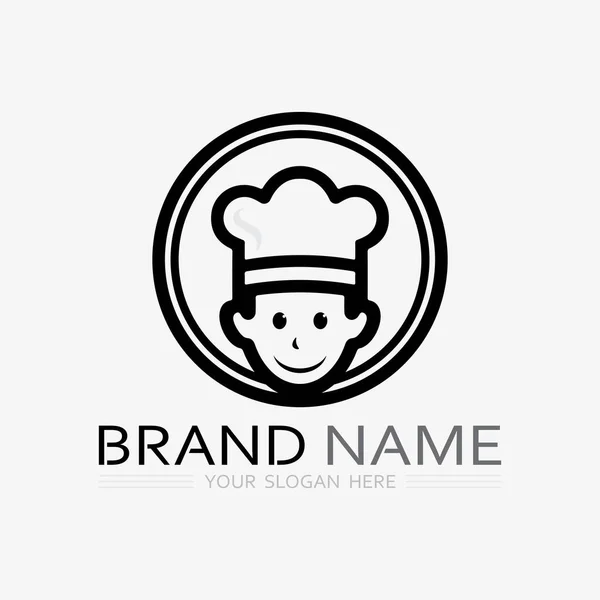 Cocina Logotipo Chef Icono Alimentario Resto Vector Diseño Cafe — Vector de stock