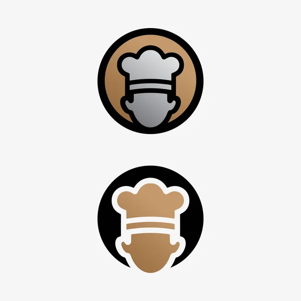 Kitchen Chef Logo Alimentos Icon Resto Cafe Design Vector — Vetor de Stock