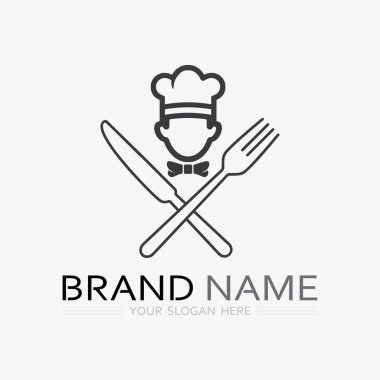 Mutfak ve Şef Logo Yiyecek İkona Rezonansı ve Kafein VECTOR