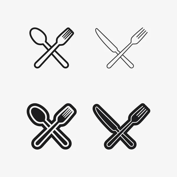 Kitchen Chef Logo Alimentos Icon Resto Cafe Design Vector — Vetor de Stock
