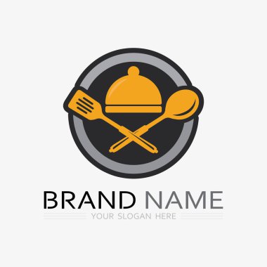 Mutfak ve Şef Logo Yiyecek İkona Rezonansı ve Kafein VECTOR