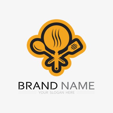 Mutfak ve Şef Logo Yiyecek İkona Rezonansı ve Kafein VECTOR