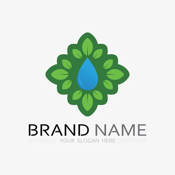 Trädgårdslogotyp Med Spade Ikon Och Träd Med Gröna Blad Logotyp — Stock vektor