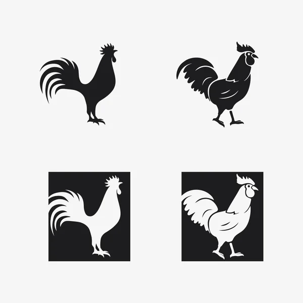 鶏のロゴ 養鶏動物のロゴ ベクターのイラストの設計のための鶏のロゴそしてヘンのロゴ — ストックベクタ