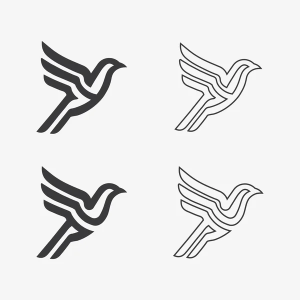 Modelo Design Ícone Vetor Logotipo Pássaro — Vetor de Stock