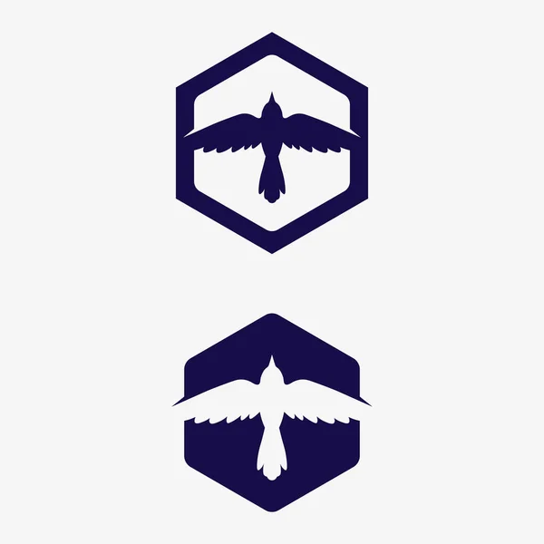 Птахи Крила Логотип Тварин Векторна Іконка Муха Дизайн Ілюстрація Шаблон — стоковий вектор