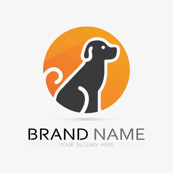 Hund Logo Und Symbol Tier Vektor Illustration Design Grafik — Stockvektor