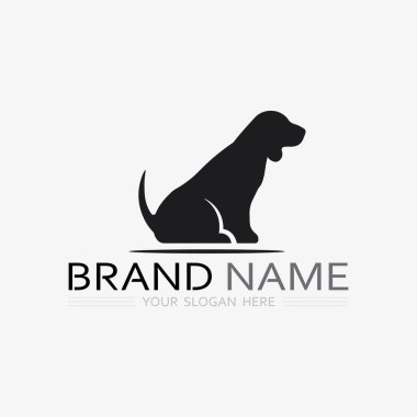 Köpek logosu ve ikon hayvan vektör çizimi grafiği