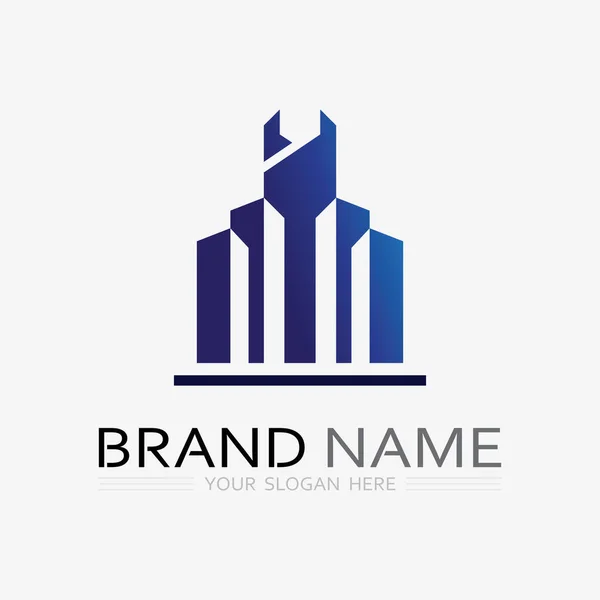 Building Logo Vector Illustration Design Real Estate Logo Template Logo — Stock Vector