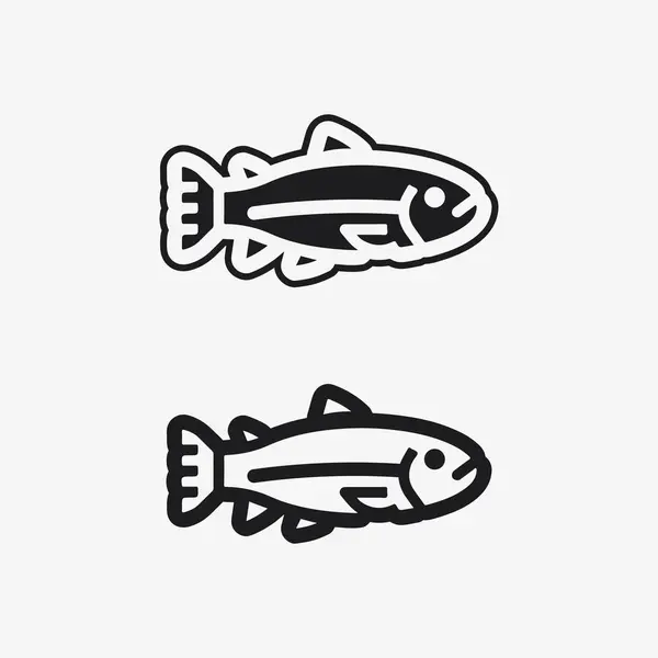 Fish Abstract Icon Design Logo Template Creative Vector Symbol Fishing — Stock Vector