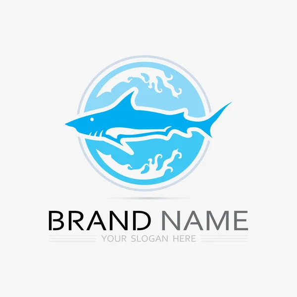 Plantilla Logotipo Diseño Icono Abstracto Pescado Símbolo Vectorial Creativo Club — Vector de stock