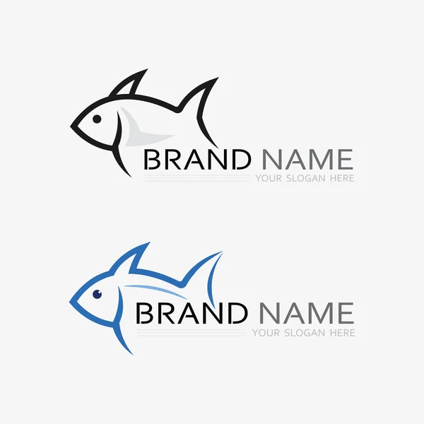 Ryby Abstrakcyjny Wzór Logo Ikony Kreatywny Symbol Wektor Klubu Rybackiego — Wektor stockowy