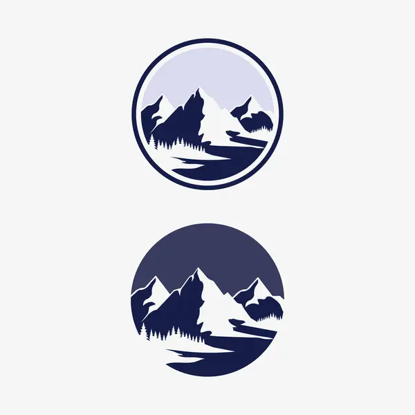 Dağ Simgesi Logo Şablonu Vektör Illüstrasyon Tasarımı Telifsiz Stok Illüstrasyonlar