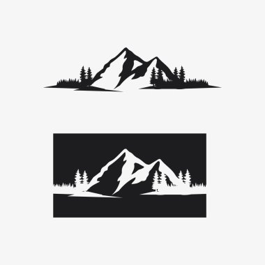 Dağ simgesi Logo Şablonu Vektör illüstrasyon Tasarımı