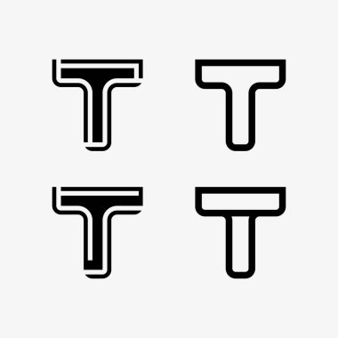 T harfi logo resmi ve yazı tipi T tasarım grafik vektörü 